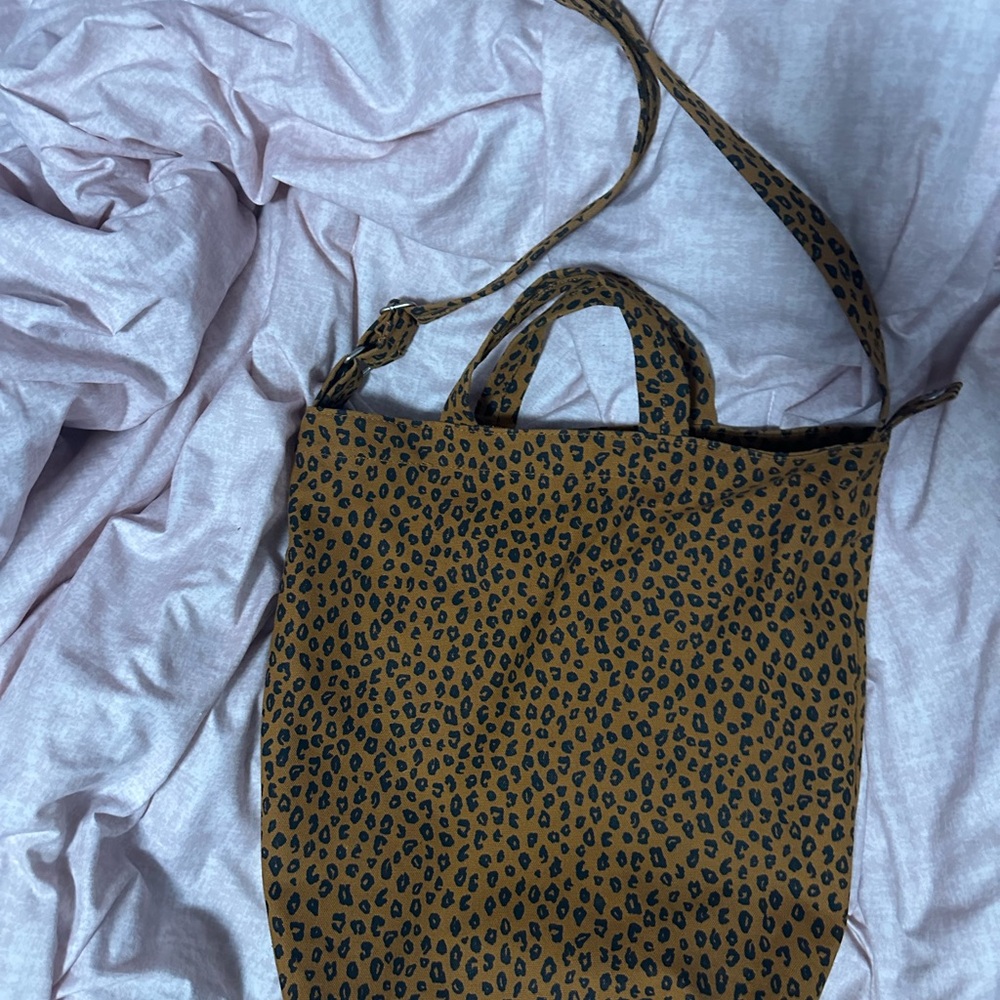 BAGGU Brown and Black Leopard Tote